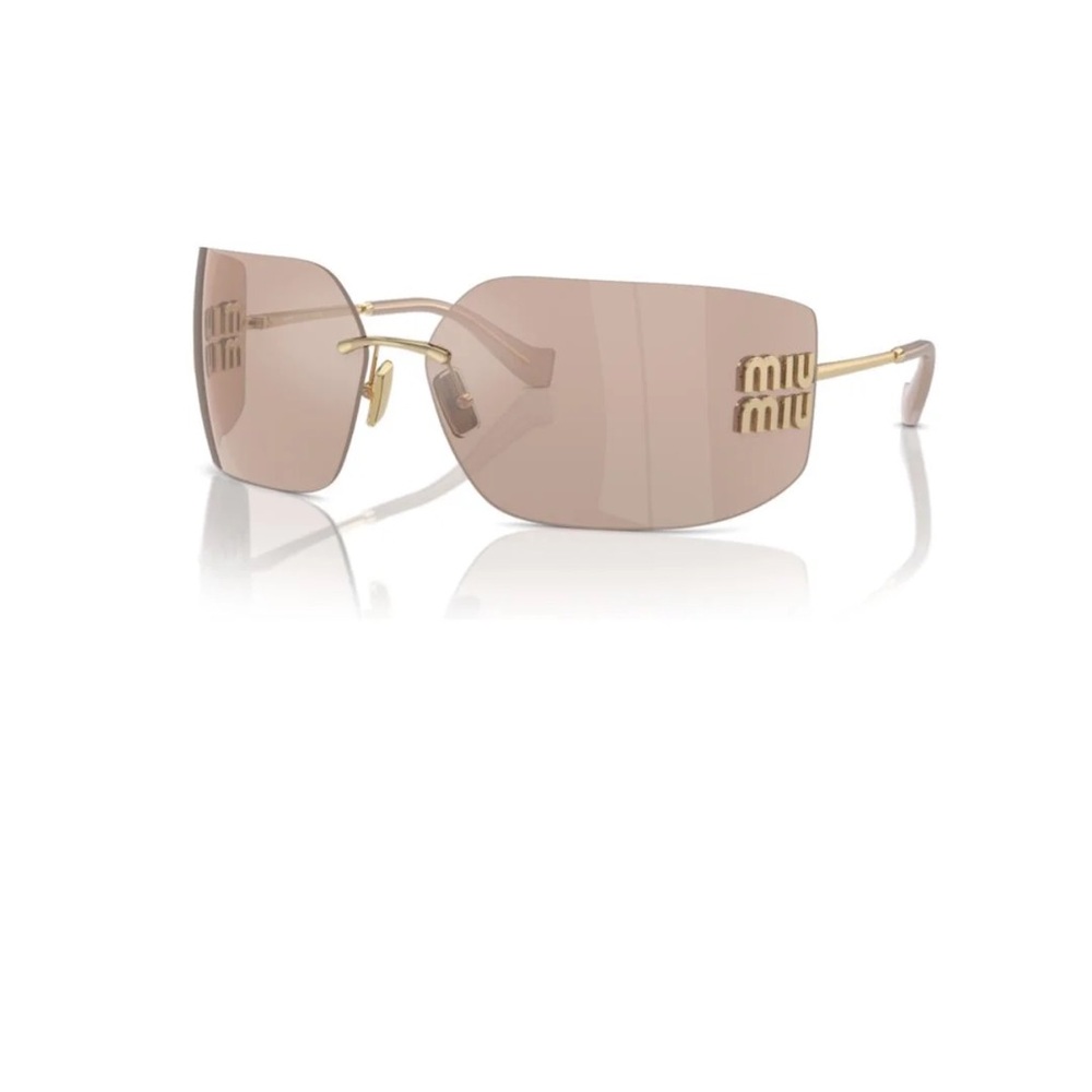 Miu Miu Gold Sunglasses with Pink Lenses